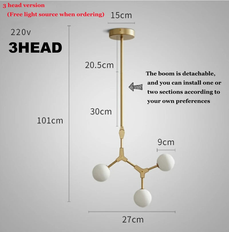 Nordic glass design chandelier for elegant lighting - vue 12 sur 12