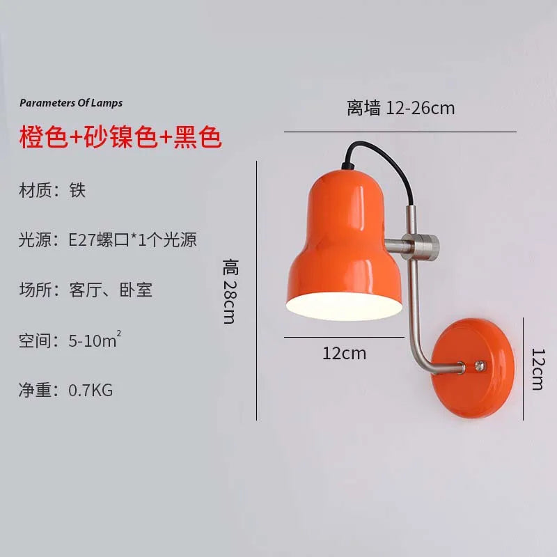 Vintage medieval style adjustable LED wall light in iron, warm ambience