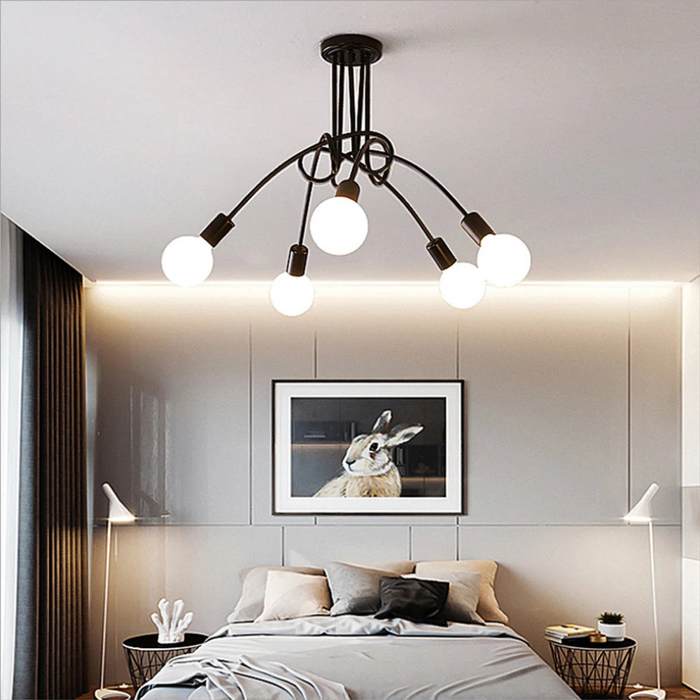 Modern sputnik chandelier industrial style for elegant interiors - vue 6 sur 19