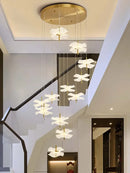 Luxury LED crystal chandelier for creative modern floral lighting