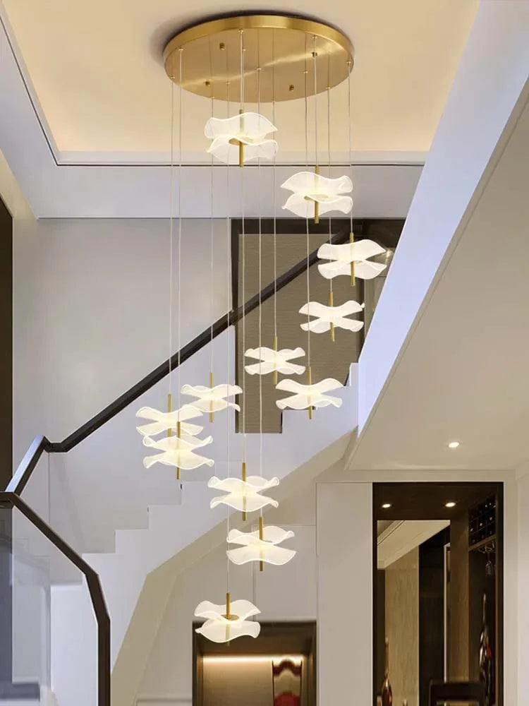 Luxury LED crystal chandelier for creative modern floral lighting - vue 3 sur 10
