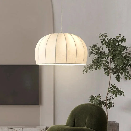 Nordic wabi-sabi silk cocoon decorative pendant light - vue 2 sur 9