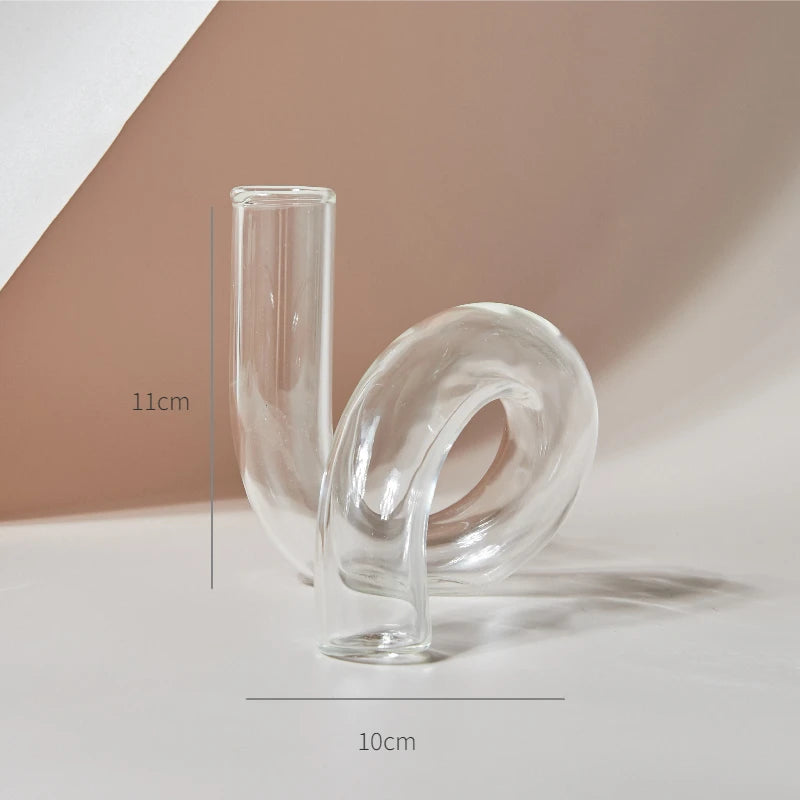 Clear glass candleholder modern nordic home decor - vue 12 sur 31