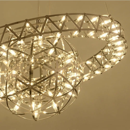 Raimond Satellite spherical stainless steel LED chandelier - vue 7 sur 9