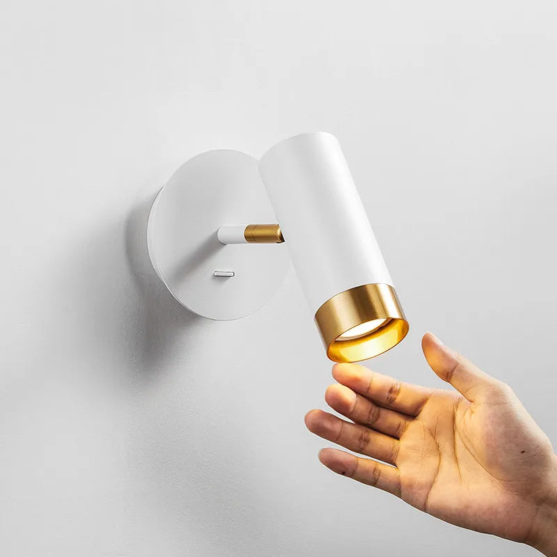 Modern rotating LED wall light with adjustable indoor lighting