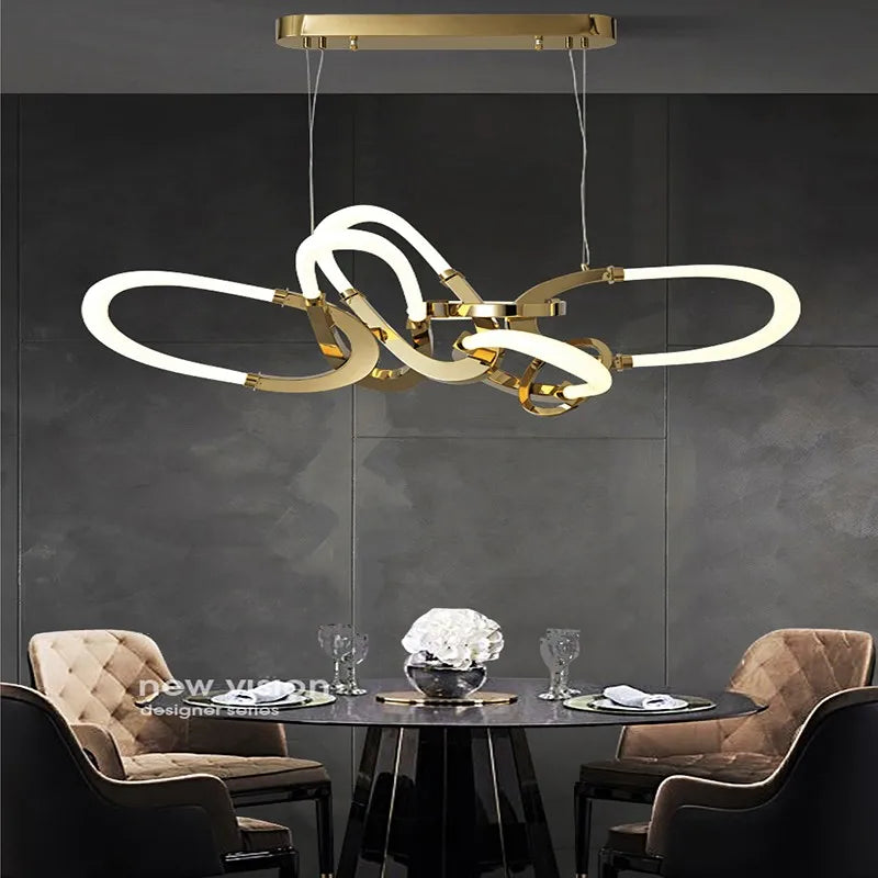 Irregular design galvanised stainless steel chandelier