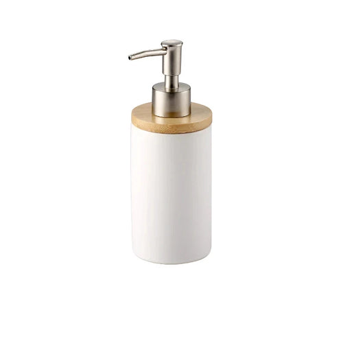 Nordic style ceramic toothbrush holder with wooden base - vue 15 sur 22