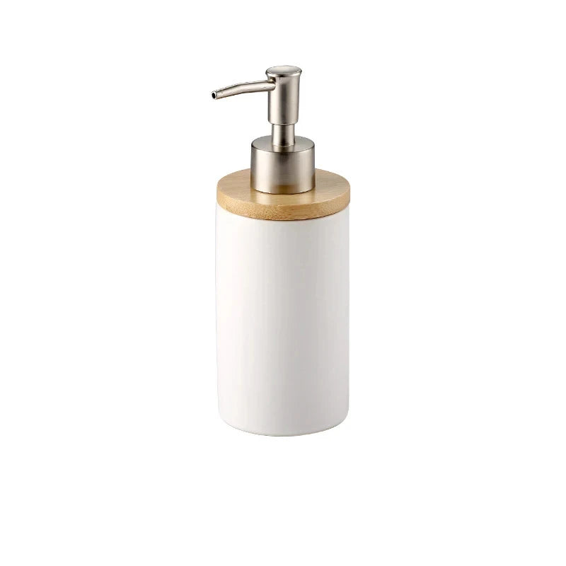 Nordic style ceramic toothbrush holder with wooden base - vue 14 sur 22