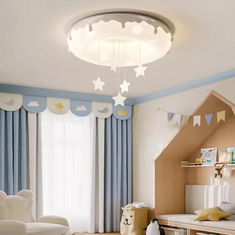 Doughnut-shaped ceiling light for a modern and cosy children's bedroom - vue 3 sur 11