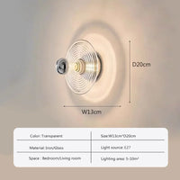Nordic round glass LED wall light with water ripple effect