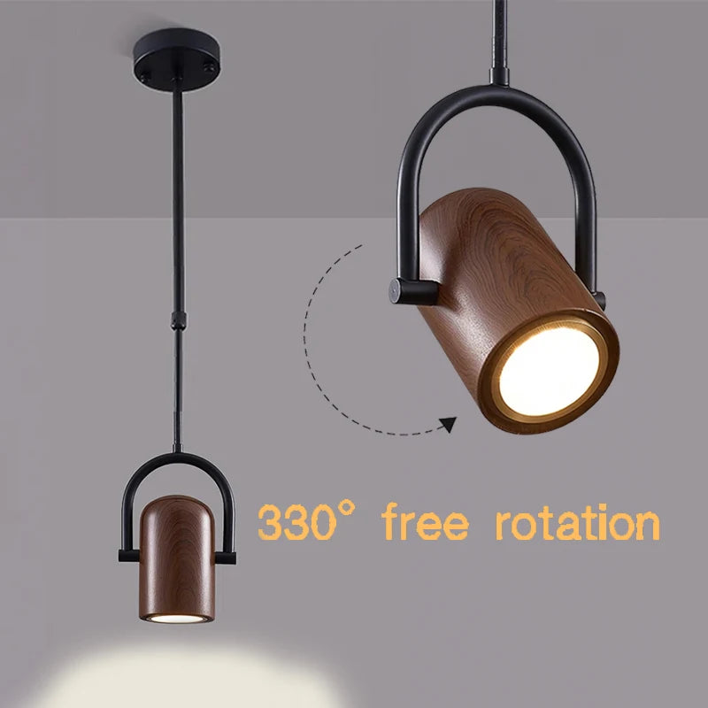 Nordic LED pendant lamp with adjustable wall spotlight