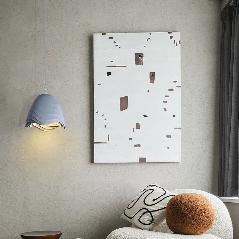 Nordic Wabi-Sabi Wind Chandelier Dining Room LED Pendant Lights Bedroom Study Hanging Lamp Home Decor Cafe Hanging Lamps Fixture - vue 5 sur 13