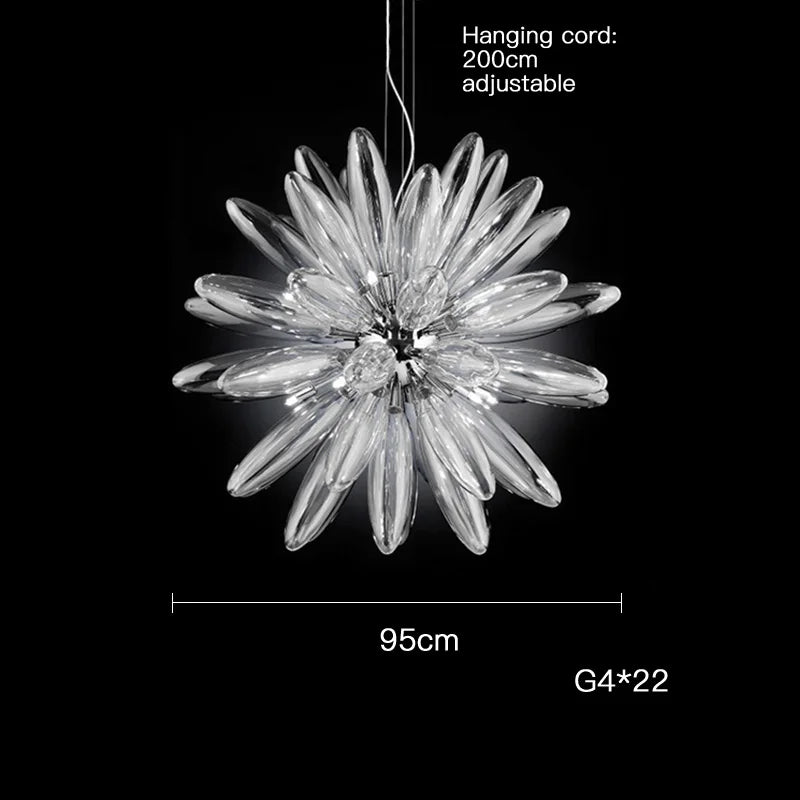 lustre en verre à grand globe avec quincaillerie élégante