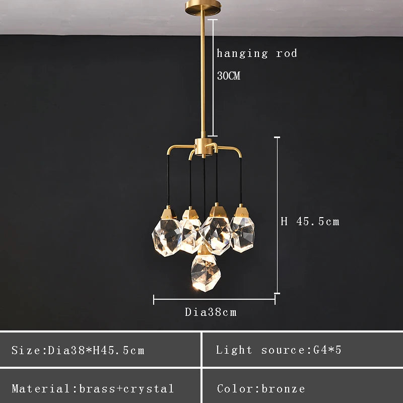 Modern crystal chandelier with designer lampshade