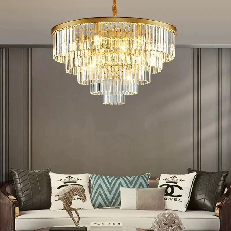 Modern crystal chandelier for elegant indoor décor - vue 10 sur 18