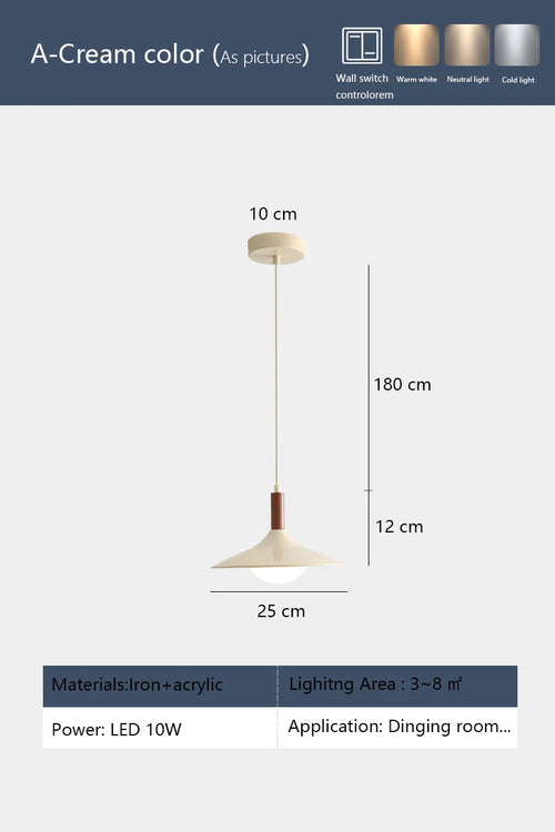 modern design LED pendant light with eye protection in iron and acrylic