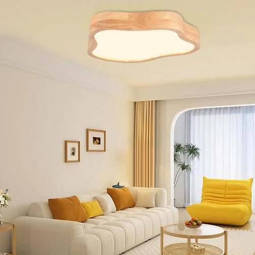 Nordic wooden cloud shape ceiling light - vue 6 sur 6