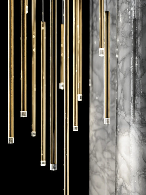 Minimalist postmodern metal LED double loft chandelier indoor lighting - vue 2 sur 17