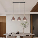 Nordic metal chandelier with wood-effect for minimalist interior decor