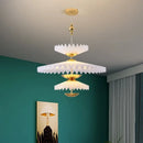 Minimalist pleated folding LED flying saucer pendant light