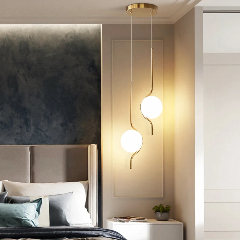 Creative art deco milky glass LED pendant light