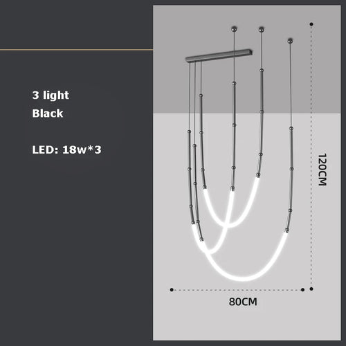 Art deco LED pendant chandelier - vue 16 sur 16