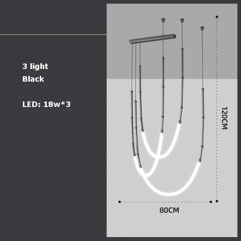 Art deco LED pendant chandelier - vue 15 sur 16