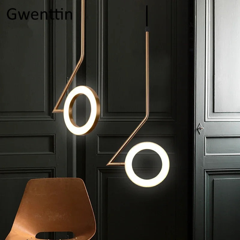 Modern moon ring chandelier pendant light for interior decoration