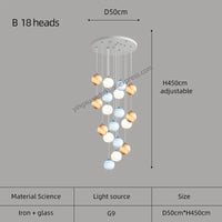 Colourful globe chandelier for modern and elegant lighting