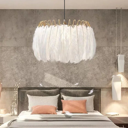Modern feather wall light warm and romantic creative - vue 4 sur 8