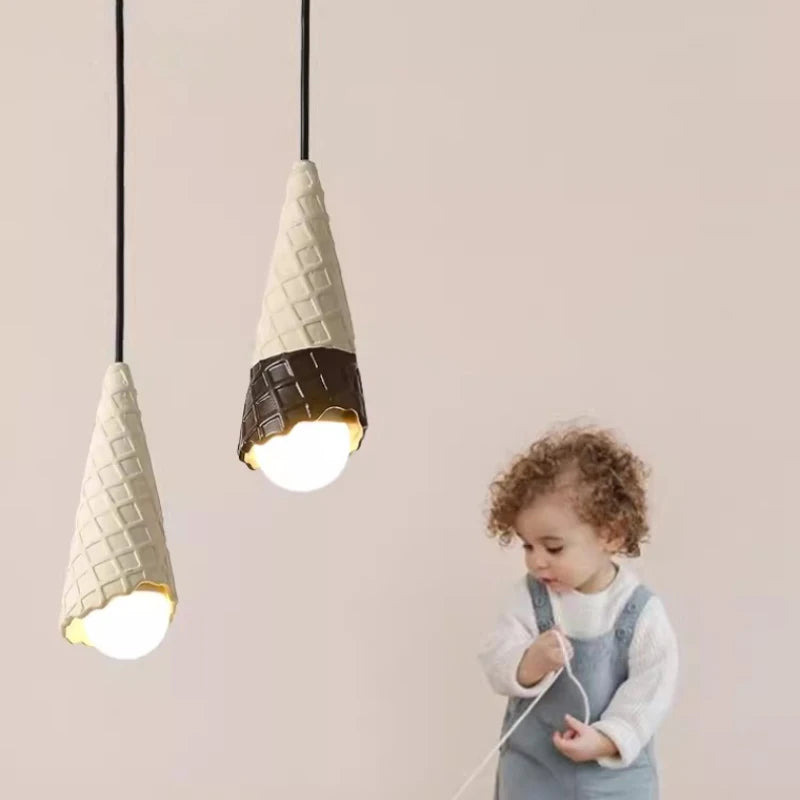 Ceramic pendant light for children's room creative LED lamp