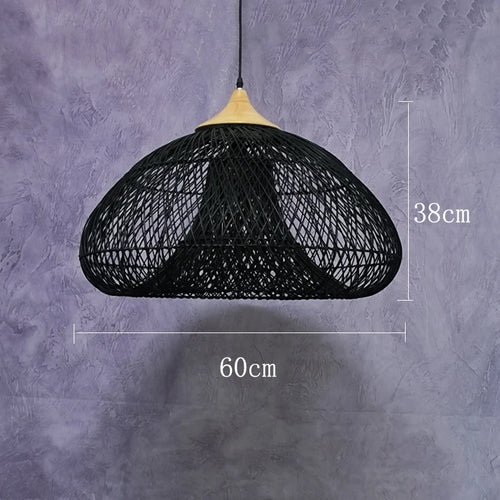 Southeast Asian vintage rattan pendant light high quality for dining room, restaurant, kitchen, or loft - vue 15 sur 27