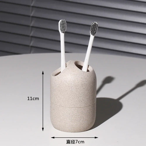 modern bathroom accessory set made of sand and gravel - vue 12 sur 18
