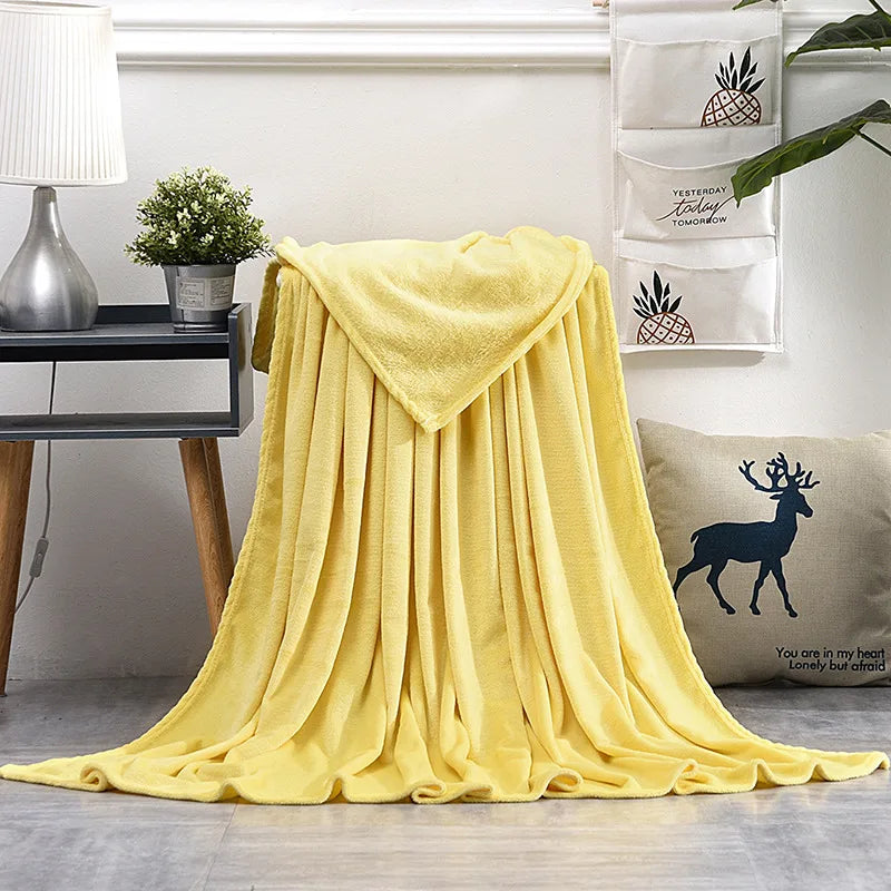 Soft warm coral fleece flannel throw for sofa or bed - vue 13 sur 14