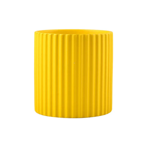 ceramic flower pot vertical lines for indoor plants - vue 14 sur 23