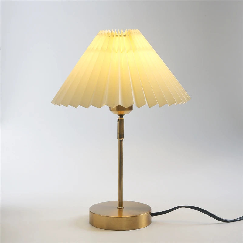 Retro floor lamp with pleated shade versatile decorative lighting