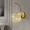 Nordic designer decorative crystal ball wall light