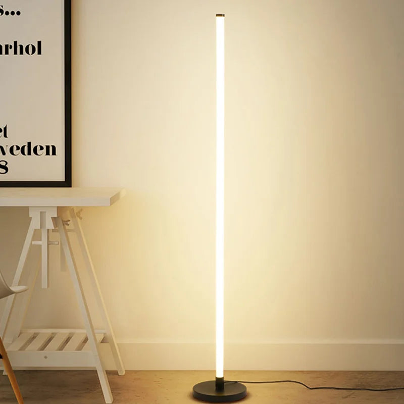 Modern LED floor lamp long strip light for bedroom and living room - vue 5 sur 9