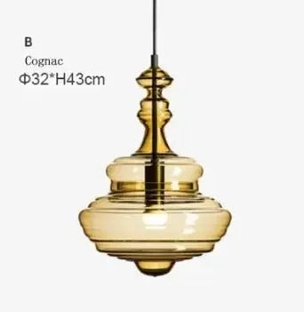 Vintage industrial glass pendant light for artistic lighting - vue 10 sur 15