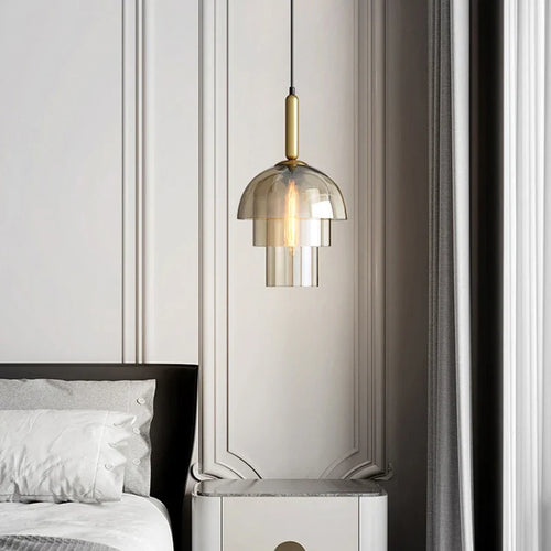 Modern glass pendant light for minimalist interior decoration - vue 3 sur 6