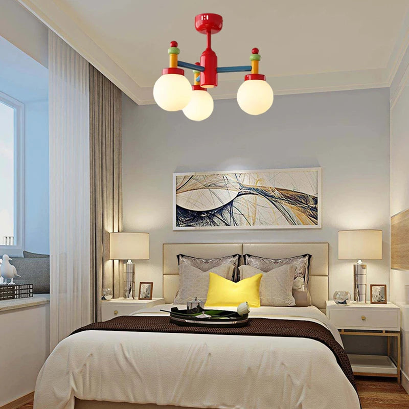 Modern metal chandelier for elegant and colourful interior decor
