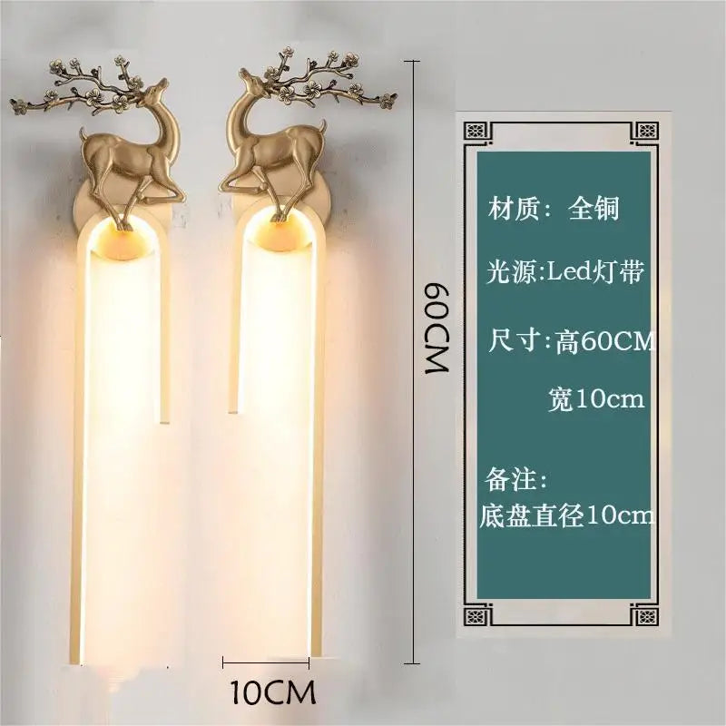 Chinese style copper wall light for indoor lighting - vue 10 sur 15