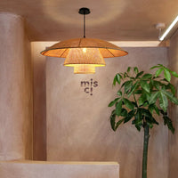 Japanese style rattan pendant light for a zen atmosphere