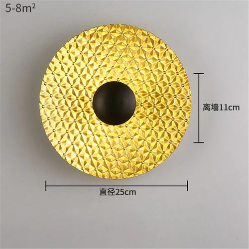 Nordic round metal LED wall light for modern interiors - vue 17 sur 23