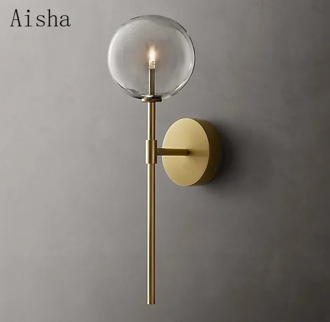 Nordic retro glass wall light for interior decoration