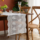 Vintage beige boho floral lace table runner