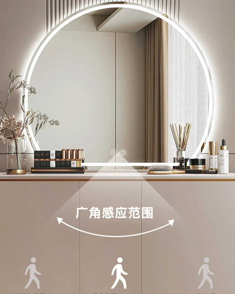 artistic makeup mirror with creative wall light - vue 4 sur 13