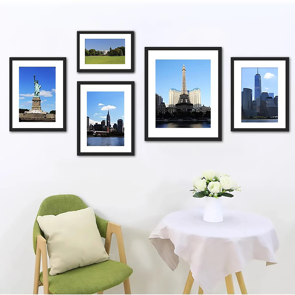 Versatile photo frames in different sizes, suitable for wall or table display, modern design, suitable for home (Black) - vue 1 sur 7