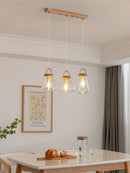 Clear glass art deco style pendant light for indoor lighting