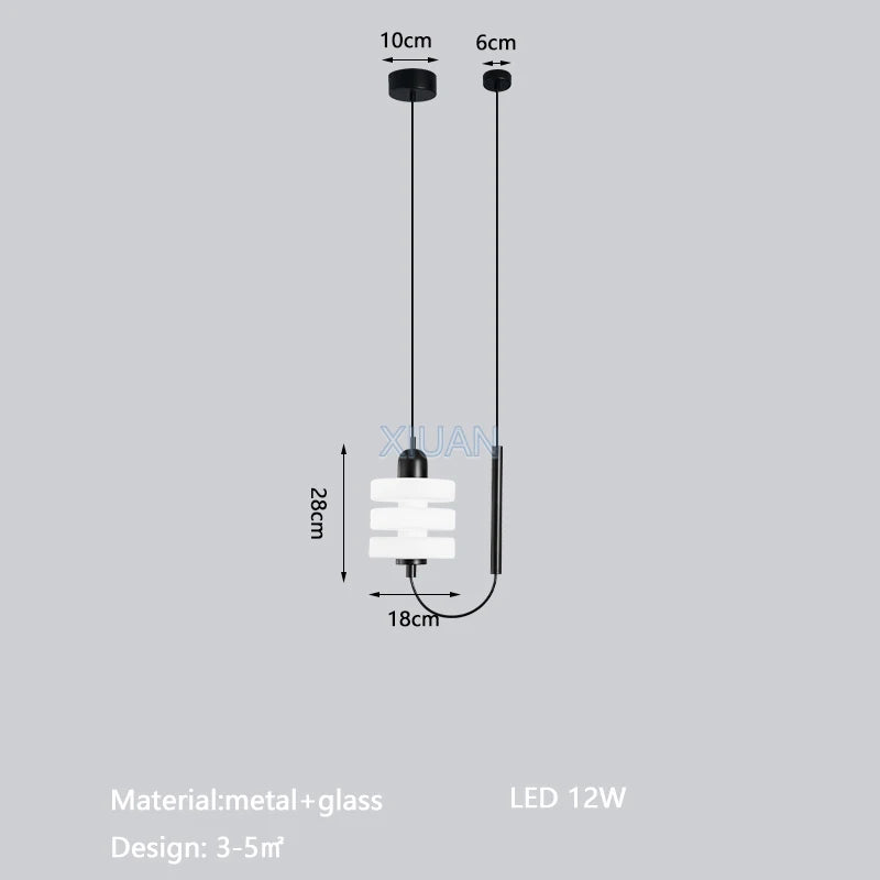 Modern LED glass pendant light with adjustable cable